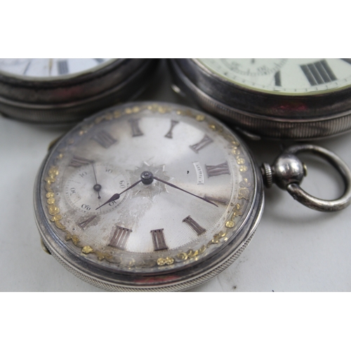 485 - Vintage Mixed Purity Silver Pocket Watches Key-Wind UNTESTED