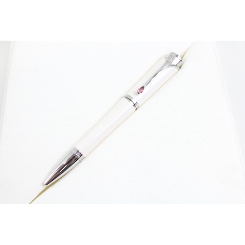 486 - Montblanc Princess Grace de Monaco White Resin Ballpoint Pen / Biro Boxed