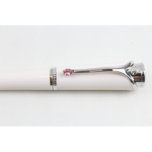 486 - Montblanc Princess Grace de Monaco White Resin Ballpoint Pen / Biro Boxed