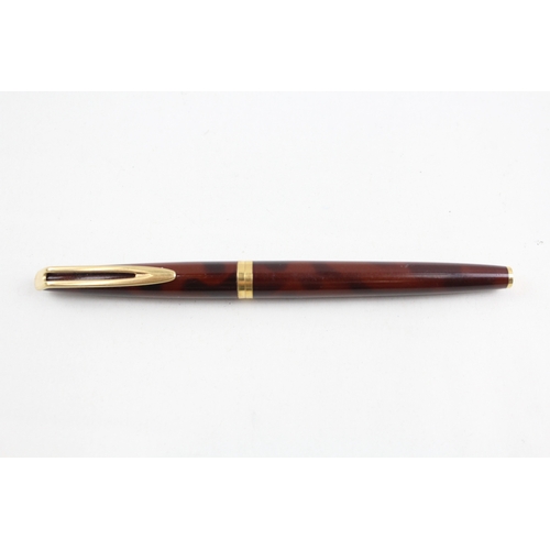 487 - Vintage Waterman C/F Tortoiseshell Effect Fountain Pen w/ 18ct Nib WRITING