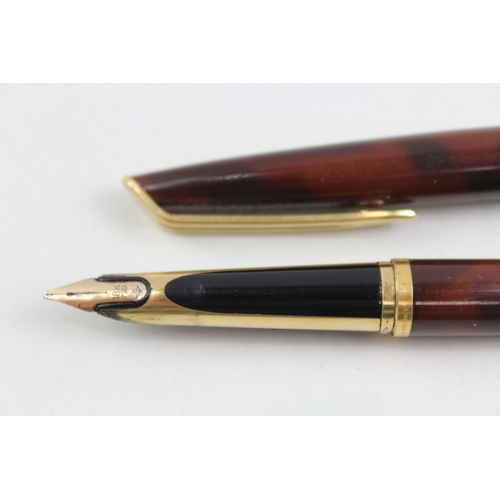 487 - Vintage Waterman C/F Tortoiseshell Effect Fountain Pen w/ 18ct Nib WRITING