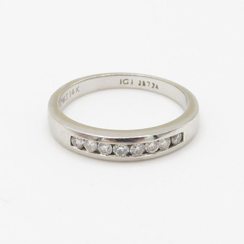 153 - 2x 9ct gold diamond engagement & half eternity ring set (6.6g) Size  N