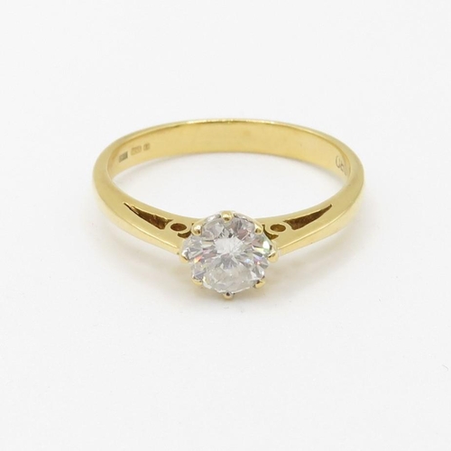 170 - 18ct gold diamond solitaire dress ring (2.4g) Size  M