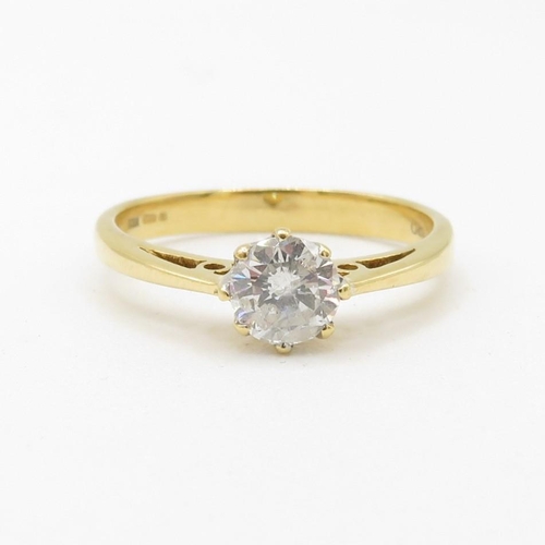 170 - 18ct gold diamond solitaire dress ring (2.4g) Size  M