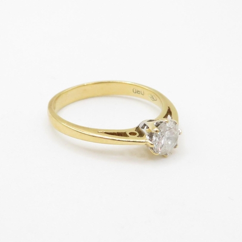 170 - 18ct gold diamond solitaire dress ring (2.4g) Size  M