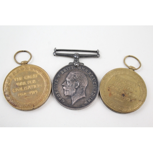 347 - WW1 War & Victory Medals, War 19177 Cpl Sergeant Worc, Victory Pte Smith Y&L x3