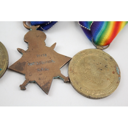 351 - WW1 Victory-1914-15 Star Medals, Victory 116249 Cpl W. Minchin RE, Etc x 3