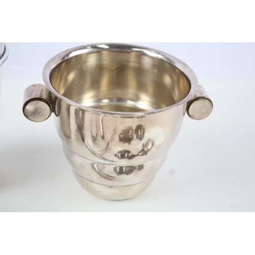 360 - Vintage Breweriana Collectables Silver Plate Ice Bucket & Tongs, Cocktail Shaker