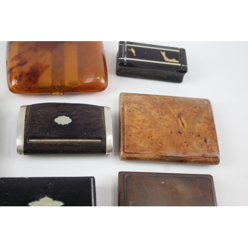 364 - Vesta & Cigarette Case Job Lot Inc. Papier Mache Abalone Celluloid Shell & Treen