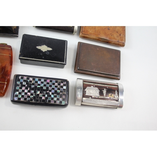 364 - Vesta & Cigarette Case Job Lot Inc. Papier Mache Abalone Celluloid Shell & Treen