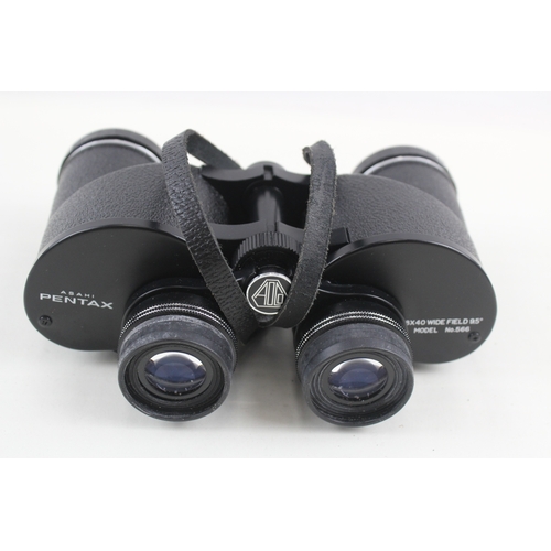 365 - Asahi Pentax 8x40 Wide Field 9.5° Binoculars Working w/ Original Case