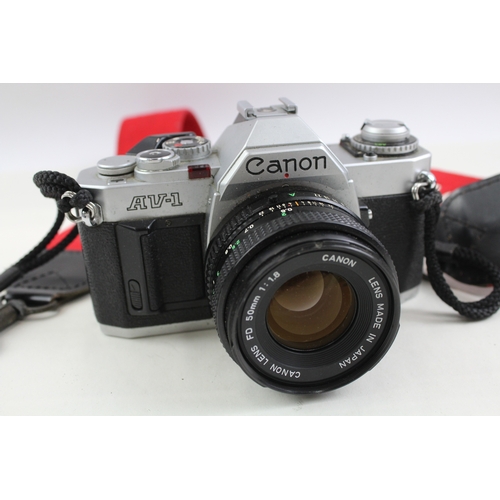 366 - Canon AV-1 SLR Vintage Film Camera Working w/ Canon FD 50mm F/1.8 Lens