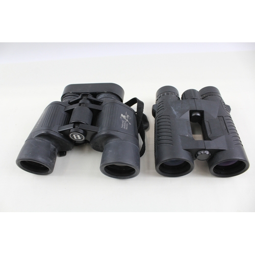 371 - Rubber-Coated Waterproof Binoculars Inc Bushnell Working w/ Original Case x 2