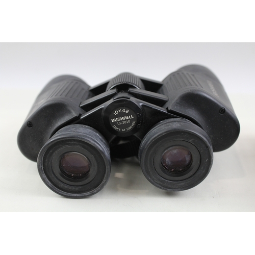 371 - Rubber-Coated Waterproof Binoculars Inc Bushnell Working w/ Original Case x 2