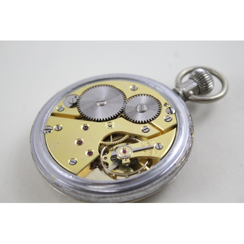 377 - Vintage GSTP Military Issued Pocket Watch Hand-Wind WATCH RUNS