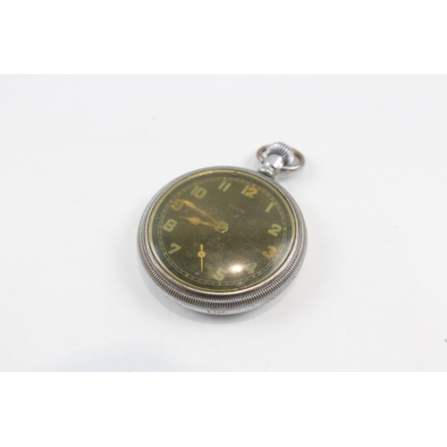 386 - Vintage Elgin GSTP Military Issued Open Face Pocket Watch Hand-Wind WATCH RUNS