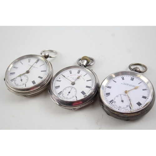 388 - Vintage Mixed Purity Silver Pocket Watches Hand/Key-Wind UNTESTED