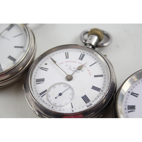 388 - Vintage Mixed Purity Silver Pocket Watches Hand/Key-Wind UNTESTED