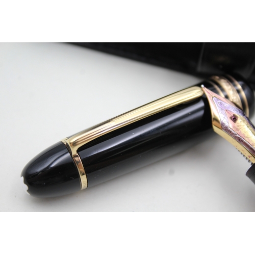 391 - Montblanc Meisterstuck No.149 Black Fountain Pen w/ 18ct Gold Nib WRITING Boxed