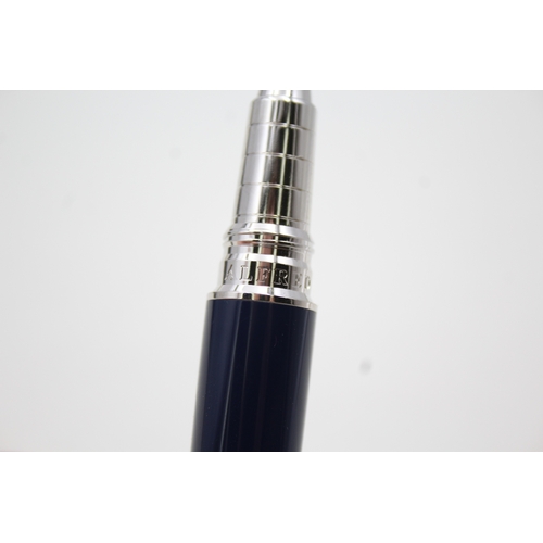 394 - ALFRED DUNHILL Navy Blue Lacquer Rollerball Pen w/ Plated Palladium WRITING