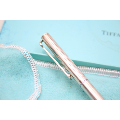 400 - TIFFANY & CO. Stamped .925 Sterling Silver Cased Ballpoint / Rollerball Pen