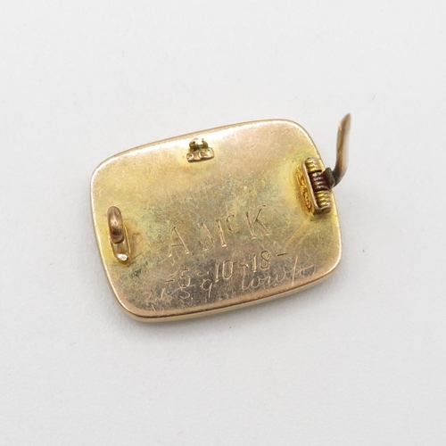 35 - 9ct gold enamelled brooch (4.6g)