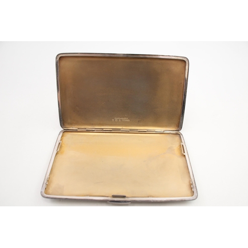 383 - Vintage Hallmarked 1975 Birmingham Sterling Silver Cigarette Case w/ Lady 214g