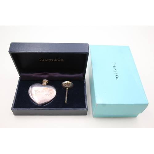 361 - TIFFANY & CO. Stamped .925 Sterling Silver Heart Shaped Scent Perfume Bottle 21g