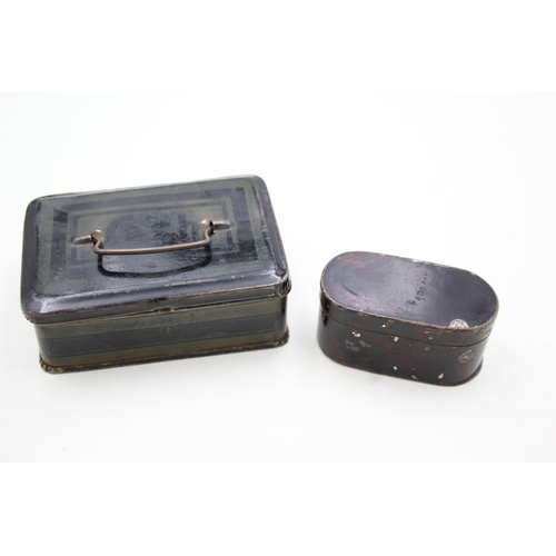 363 - A Georgian Toleware Nutmeg Grater & Small Victorian Tin Spice Box