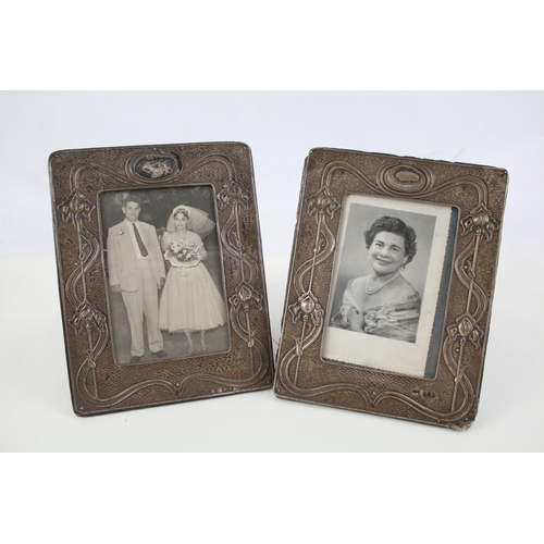 374 - Antique 1903 Birmingham A&J Zimmerman Art Nouveau Picture Frames 20.5cmx16cm x2