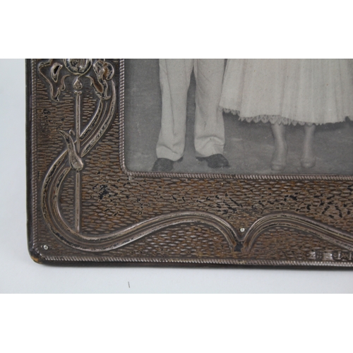 374 - Antique 1903 Birmingham A&J Zimmerman Art Nouveau Picture Frames 20.5cmx16cm x2