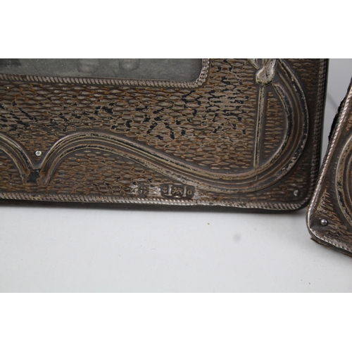 374 - Antique 1903 Birmingham A&J Zimmerman Art Nouveau Picture Frames 20.5cmx16cm x2