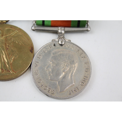 397 - Mounted WW1 - WW2 Medal Group WW1 Pair 22519 Pte C. E. Cole Middlesex R