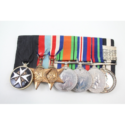 399 - Mounted WWII, Civil Defence, Order Of St John Medal Group Inc Long Service