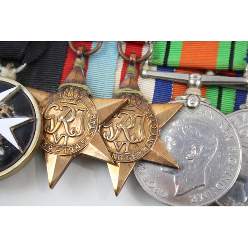 399 - Mounted WWII, Civil Defence, Order Of St John Medal Group Inc Long Service