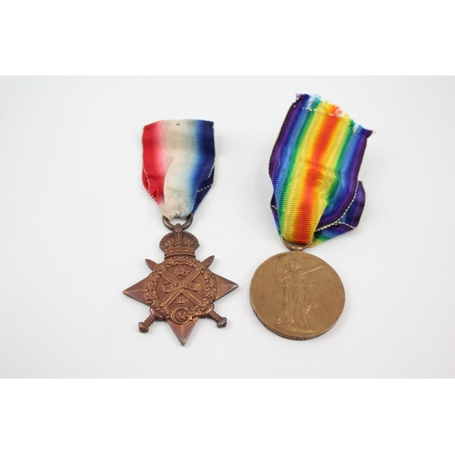 400 - WW1 Medals Inc 1914 Mons Star Cpl Hampstead RFA & Victory Pte Dowall KOSB x 2