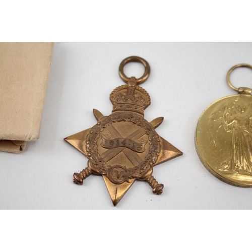 403 - Boxed WW1 1914-15 Star Medal Trio R-12319 Pte W. Hastie Graham KRRC x 3