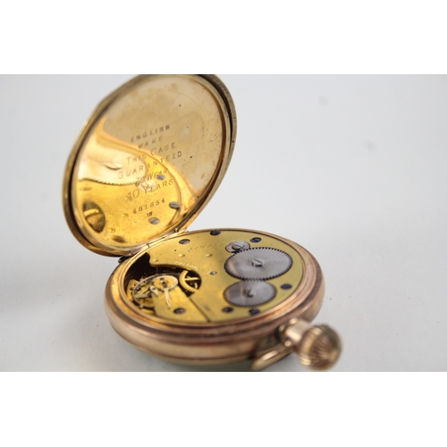 458 - Vintage Open Face Rolled Gold Pocket Watch Hand-Wind WATCH RUNS