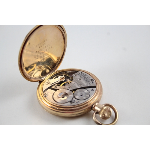 478 - Vintage Waltham Full Hunter Rolled Gold Pocket Watch Hand-Wind WATCH RUNS