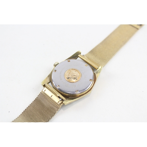 479 - Men's Vintage Camy Day/Date Gold Tone Watch Hand-Wind WATCH RUNS