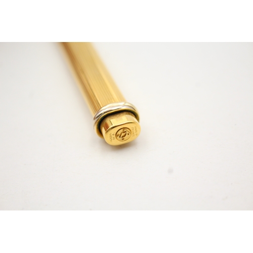 494 - Vintage Must De CARTIER Gold Plated Rollerball Pen w/ Enamel Clip, Original Box