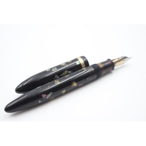 496 - Vintage Sheaffer Oversized Balance Ebonized Pearl Fountain Pen w/ 14ct Gold Nib