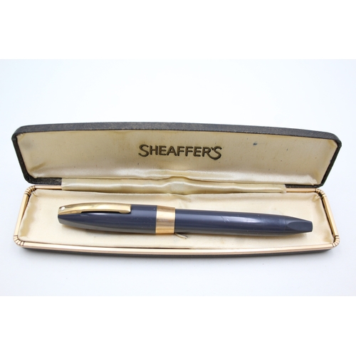 498 - Vintage Sheaffer PFM Pen For Men Grey Fountain Pen w/ 14ct Gold Nib WRITING