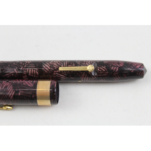 499 - Vintage Conway Stewart 27 Burgundy Fountain Pen w/ 14ct Gold Nib WRITING Boxed