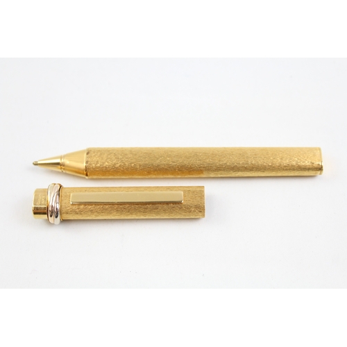 500 - Vintage Les Must De CARTIER Gold Plated Rollerball Pen In Original Box - 254109