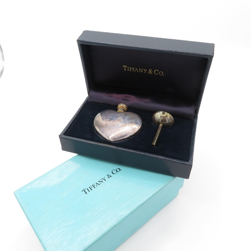 361 - TIFFANY & CO. Stamped .925 Sterling Silver Heart Shaped Scent Perfume Bottle 21g