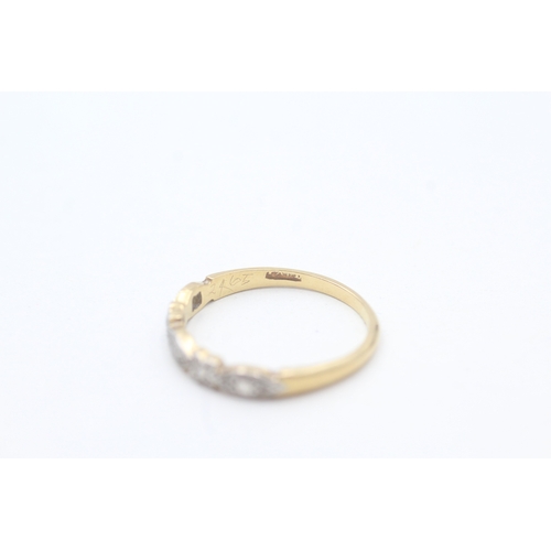 65 - 18ct gold and diamond ring (1.8g) Size M 1/2