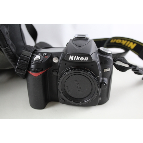 347 - Nikon D90 DSLR Digital Camera Working Body Only w/ Camera Backpack