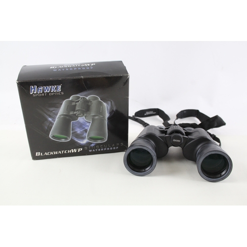 353 - Hawke Blackwatch WP 8x42 Waterproof Binoculars Working w/ Original Case