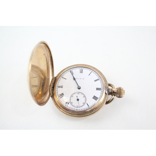 365 - Men's Vintage Rolled Gold Elgin Pocket Watch Hand Wind WATCH RUNS